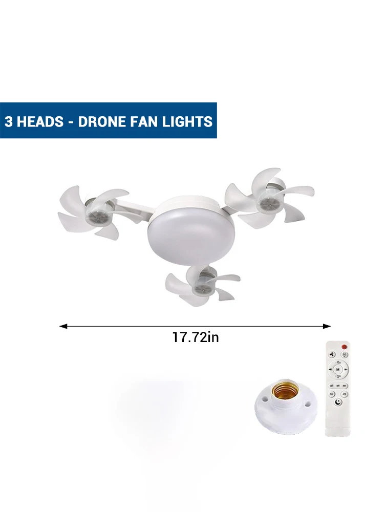 Ventilador de Teto Com Luz LED 50W 60W - Luminárias Simples/Controle Remoto E27. - Imagem 3
