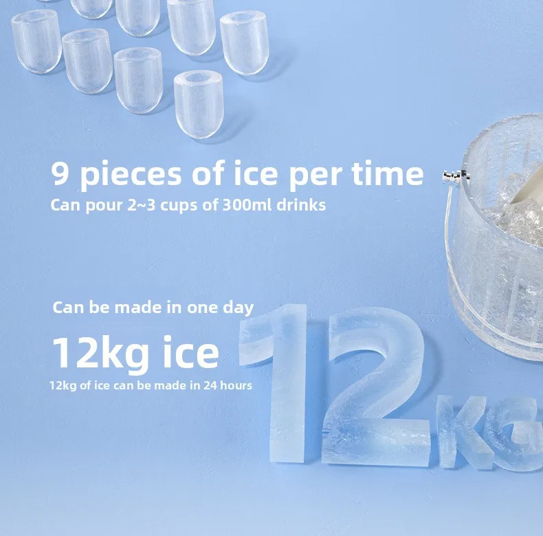 Máquina de Gelo1.3L - Portátil/Mini/Doméstica/Automática. - Imagem 30