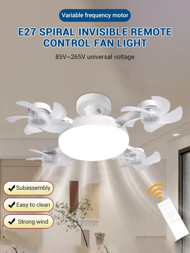 Ventilador de Teto Com Luz LED 50W 60W - Luminárias Simples/Controle Remoto E27. - Imagem 21