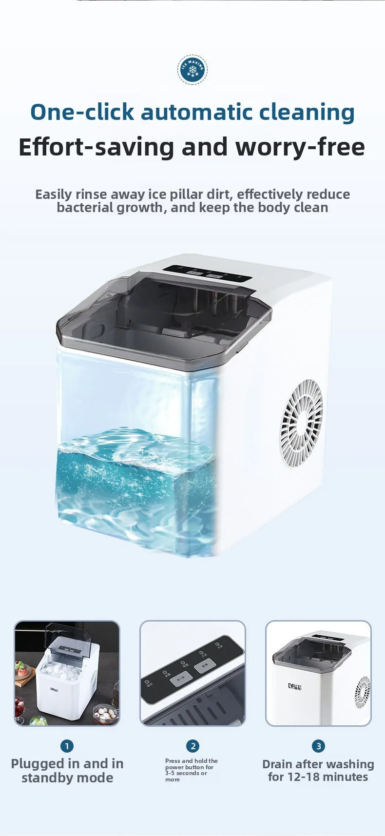 Máquina de Gelo1.3L - Portátil/Mini/Doméstica/Automática. - Imagem 22