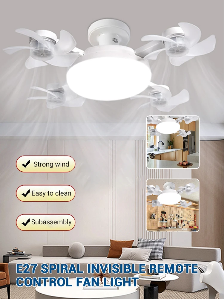 Ventilador de Teto Com Luz LED 50W 60W - Luminárias Simples/Controle Remoto E27. - Imagem 16