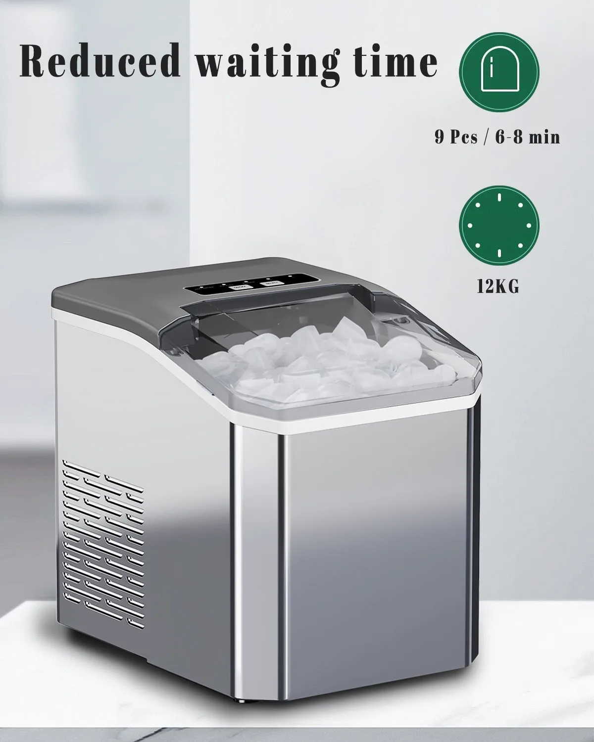 Máquina de Gelo1.3L - Portátil/Mini/Doméstica/Automática. - Imagem 11