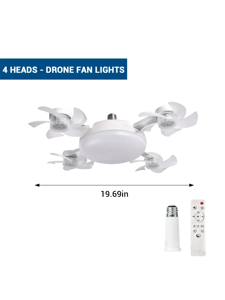 Ventilador de Teto Com Luz LED 50W 60W - Luminárias Simples/Controle Remoto E27. - Imagem 2