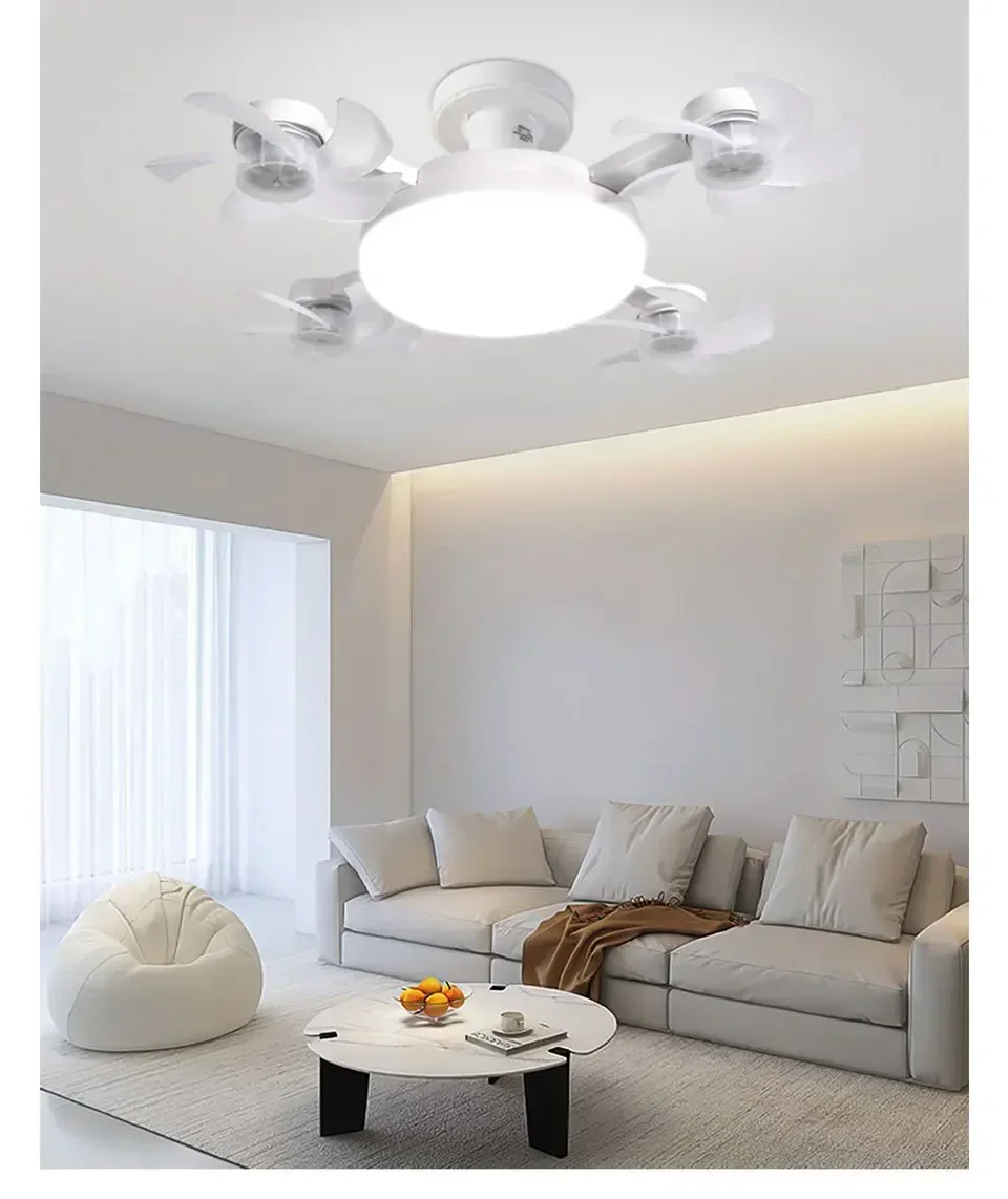 Ventilador de Luz 2 em 1 - 60w E27/Drone Design.Controle Remoto AC85-265V. - Imagem 5