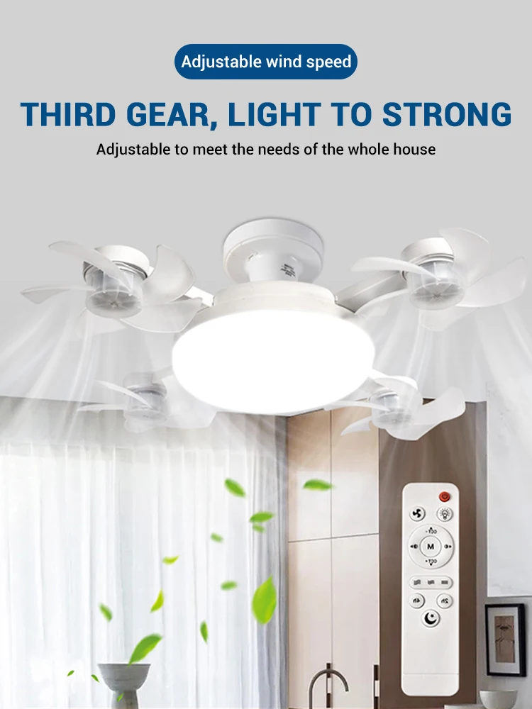 Ventilador de Teto Com Luz LED 50W 60W - Luminárias Simples/Controle Remoto E27. - Imagem 6