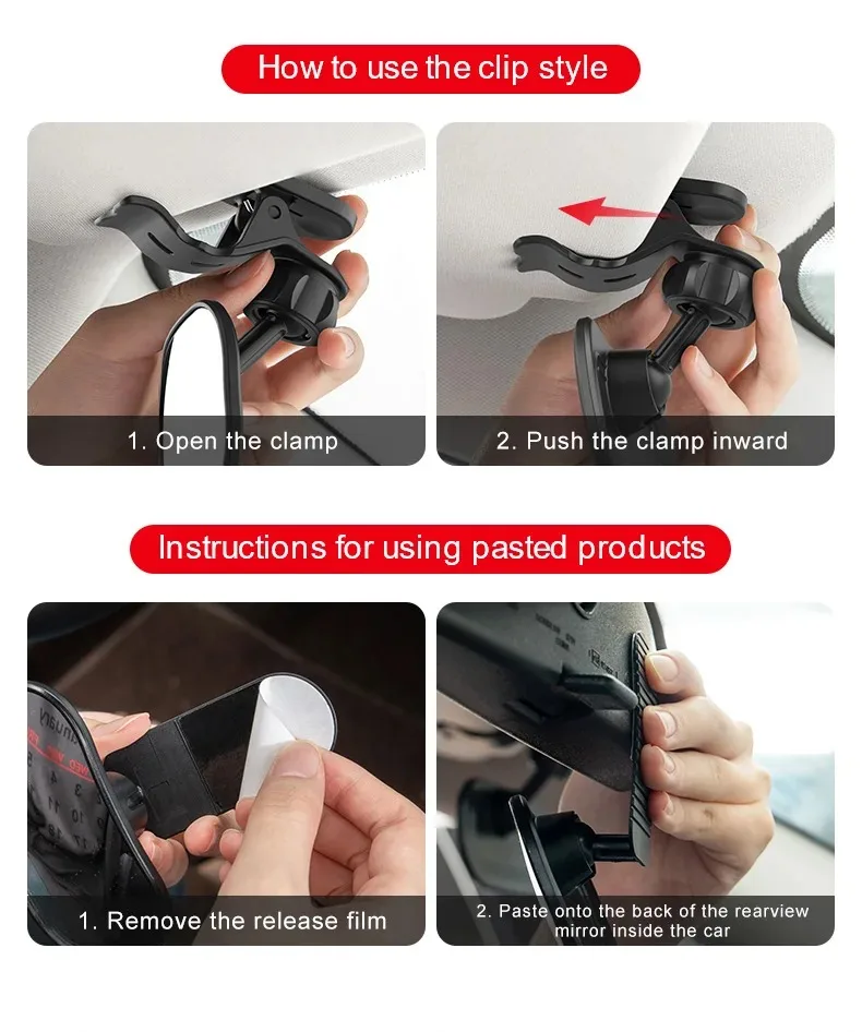 Espelho Retrovisor Para Carro - Ajustável Pára-Brisa do Carona. - Imagem 11