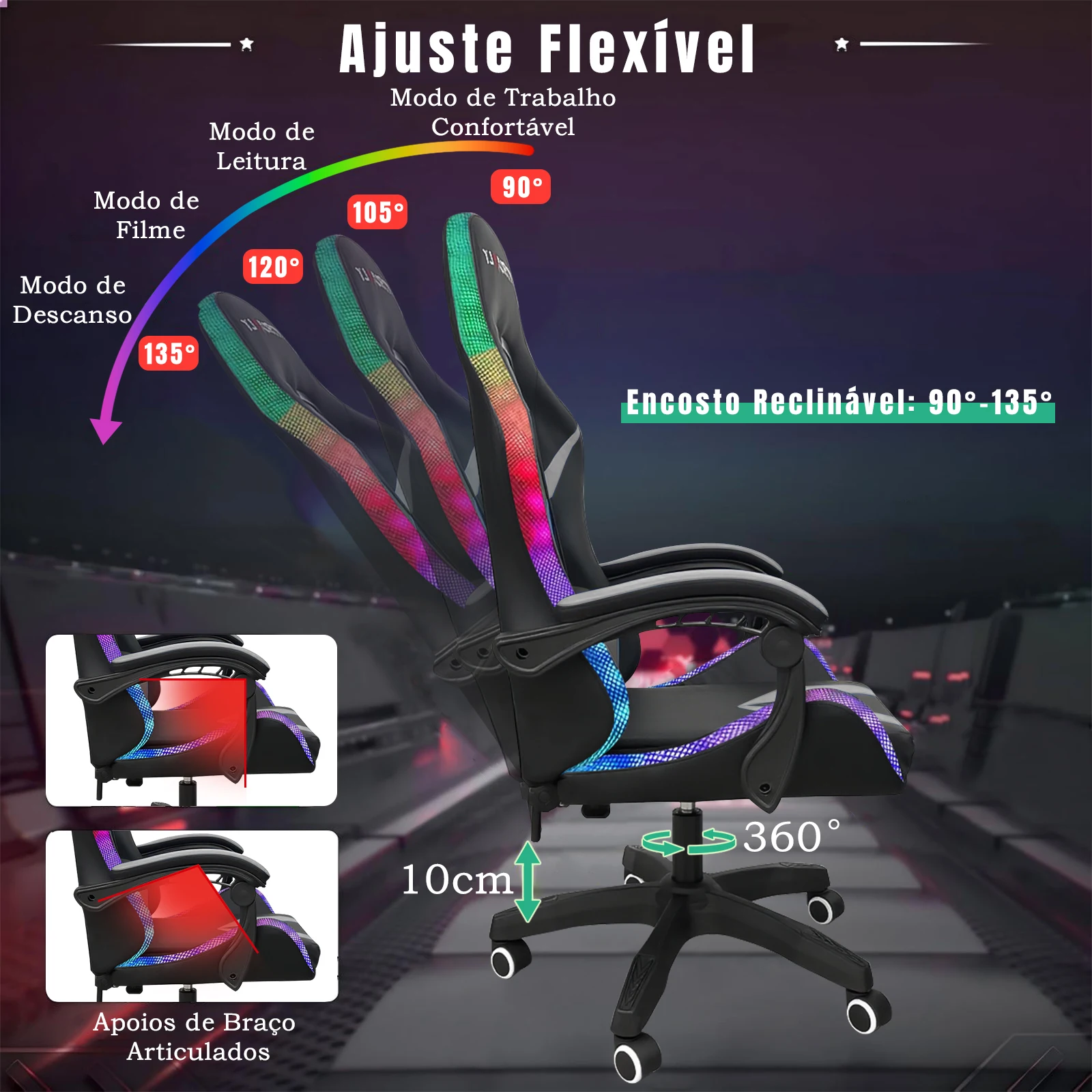 Cadeira Ergonômic Para Jogos - Python Fly. - Imagem 23