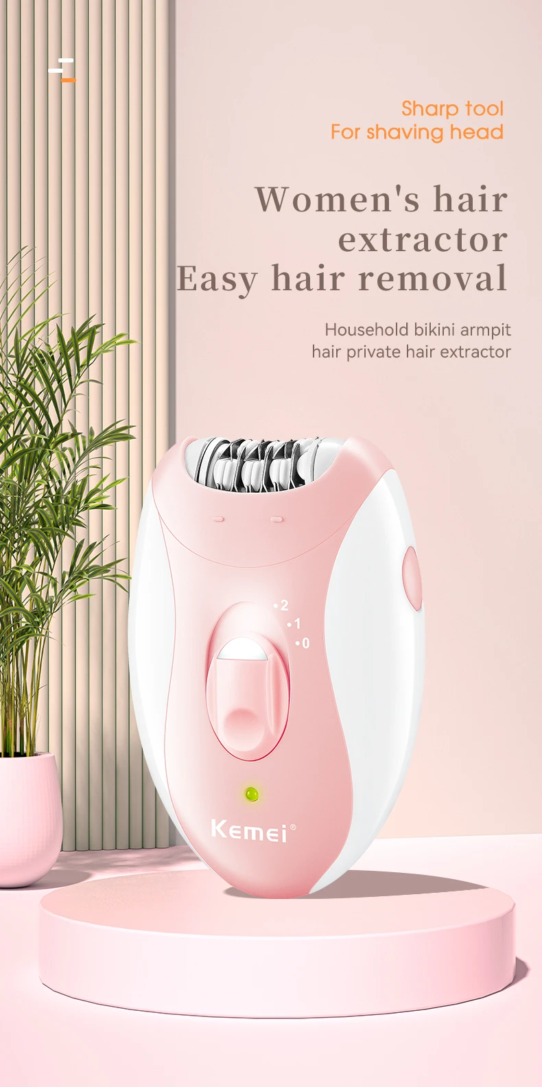 Kemei - Depilador Elétrico Feminino/Removedor de Pelos/Recarregável. - Imagem 13