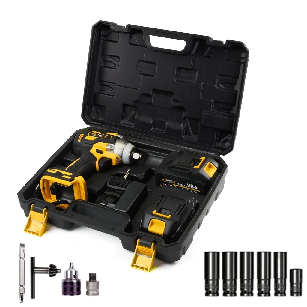 Chave de Impacto Profissional Elétrica Sem Fio 450N.M - Parafusadeira/Furadeira/Brushless/Com Maleta + 2 Baterias. - Imagem 3
