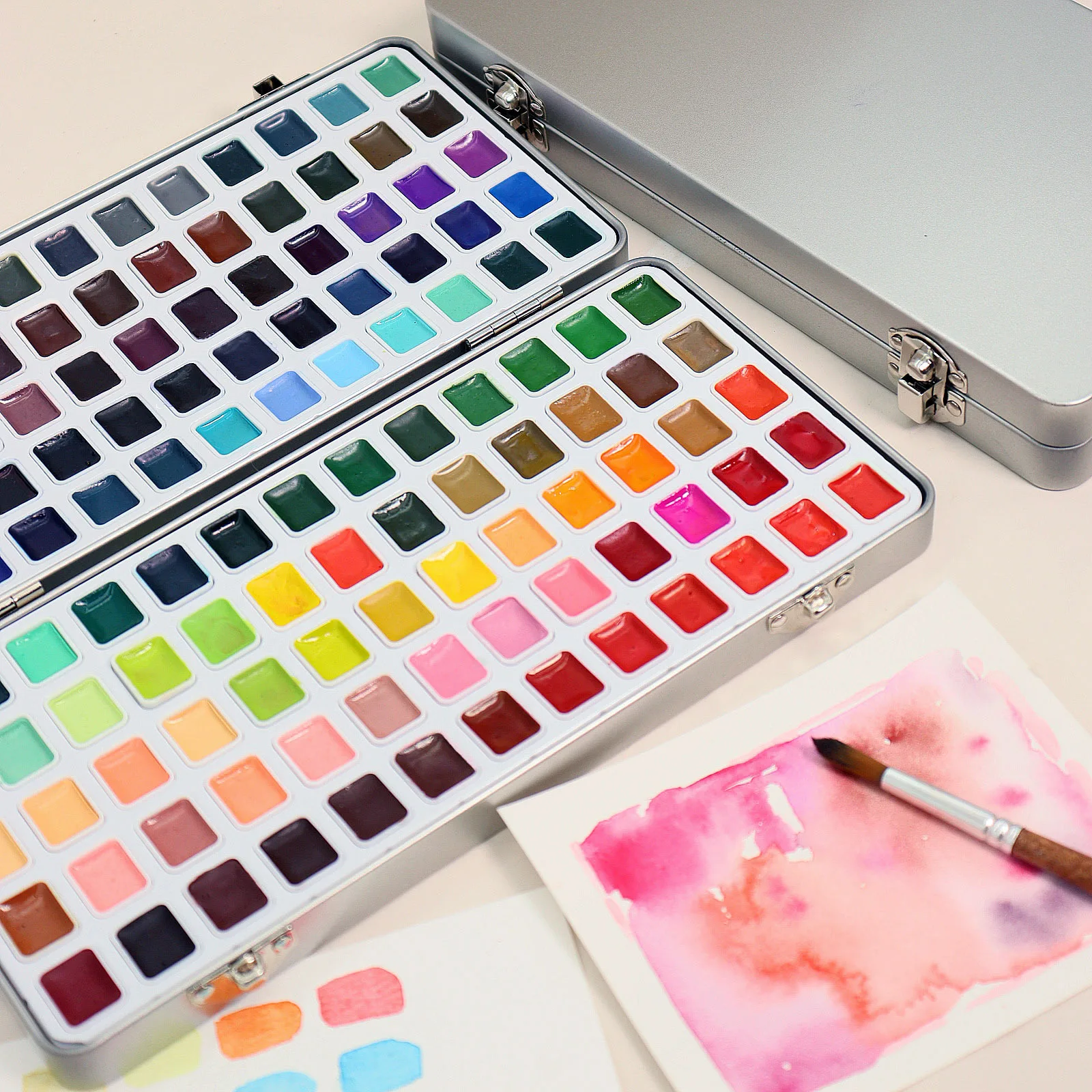 Conjunto de Tintas Hidrossolúveis Sólidas com 130 Cores. - Imagem 13