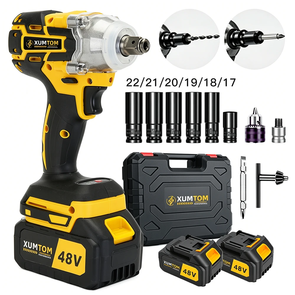 Chave de Impacto Profissional Elétrica Sem Fio 450N.M - Parafusadeira/Furadeira/Brushless/Com Maleta + 2 Baterias. - Imagem 6