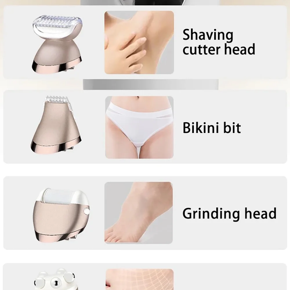 Kemei - 6 em 1 Depilador Para Mulheres/Esfoliante Corporal. - Imagem 5