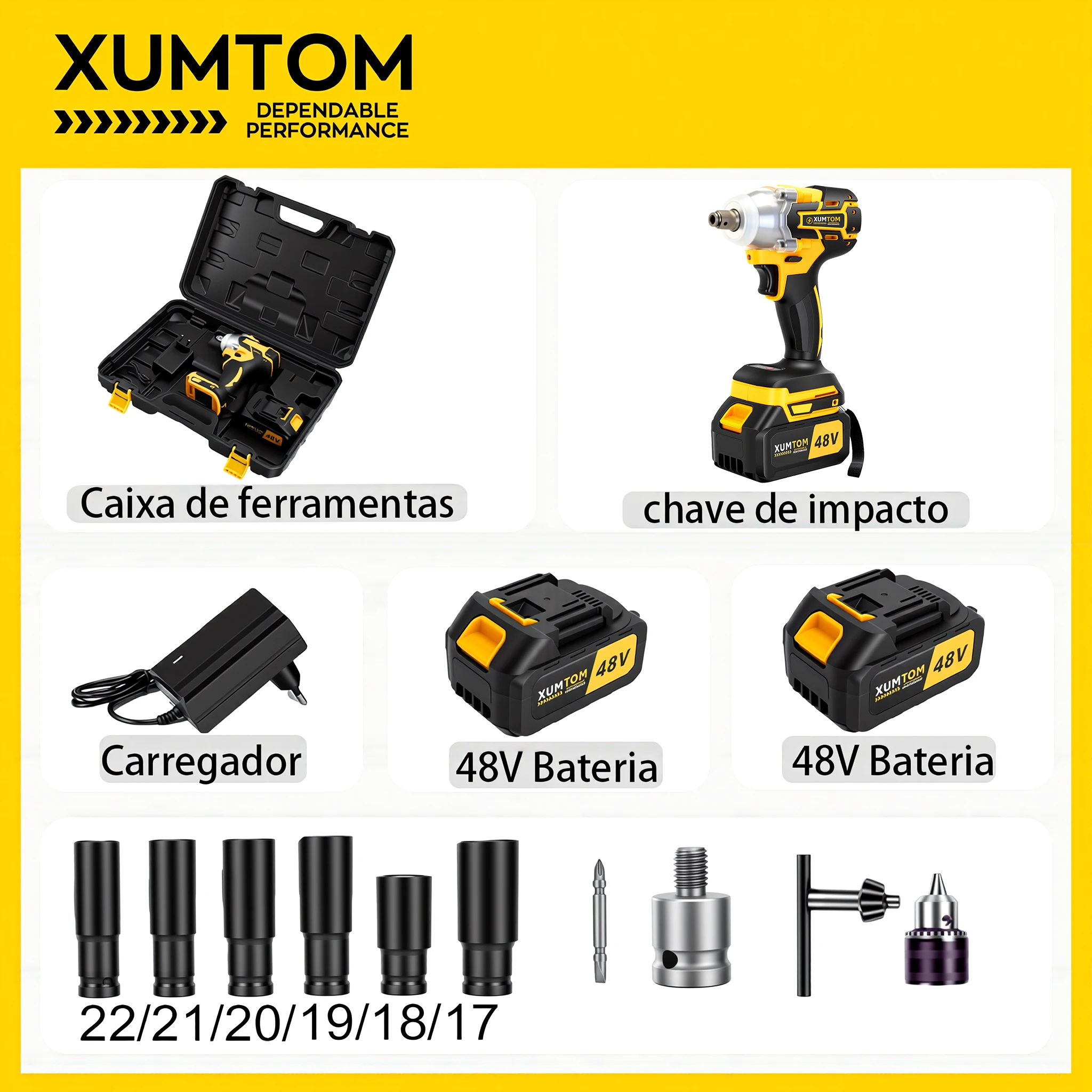 Chave de Impacto Profissional Elétrica Sem Fio 450N.M - Parafusadeira/Furadeira/Brushless/Com Maleta + 2 Baterias. - Imagem 2