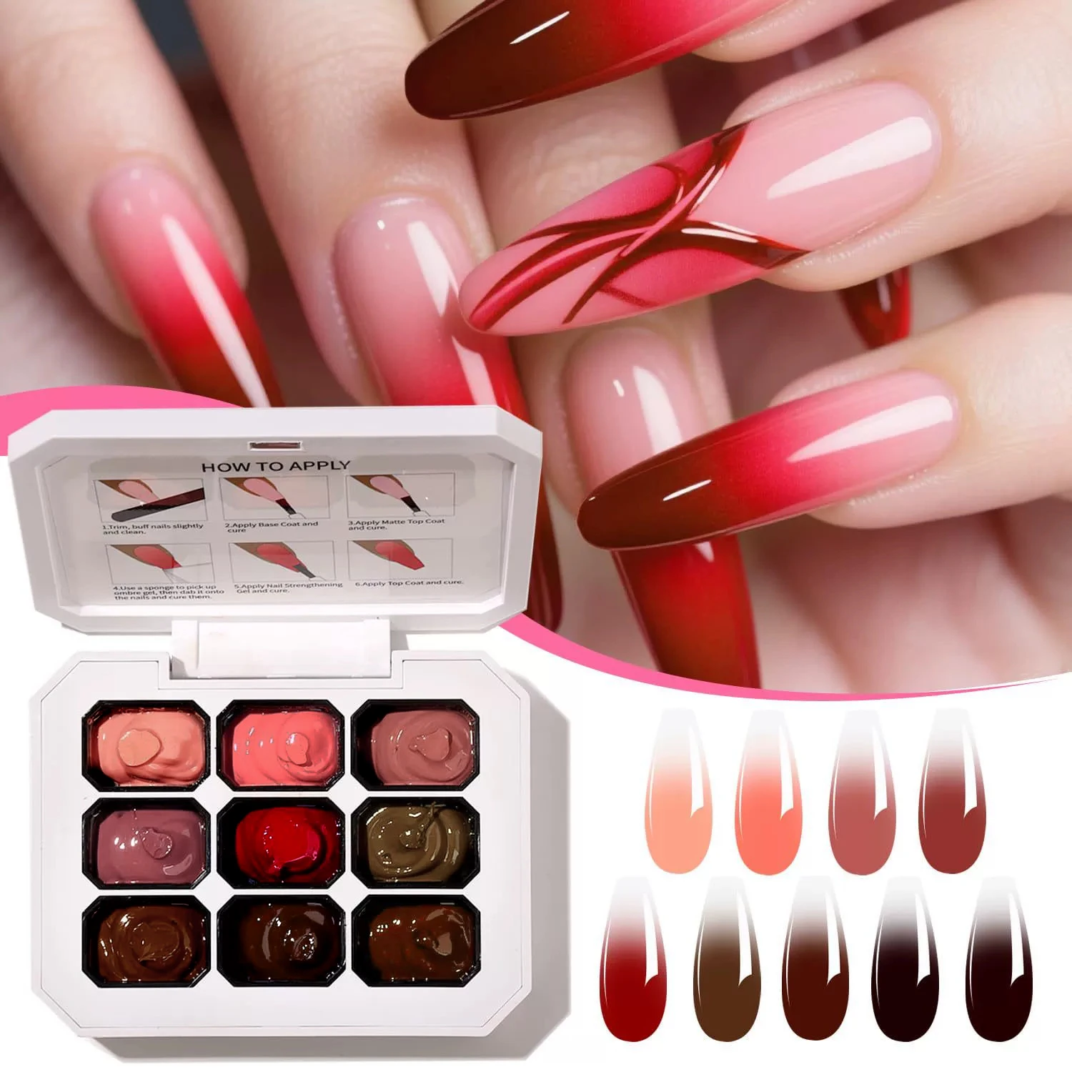 Estojo de Pintura Gel para Unha 4/6/9 - Cores Transferência Design UV. - Imagem 3