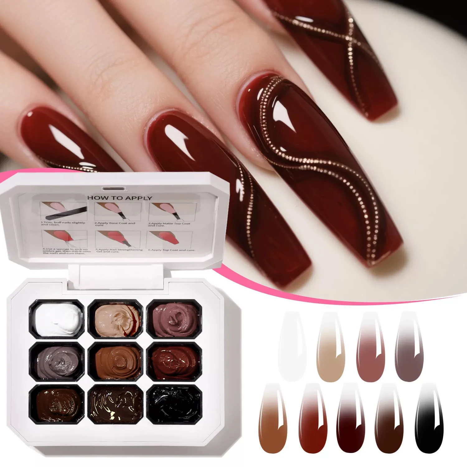 Estojo de Pintura Gel para Unha 4/6/9 - Cores Transferência Design UV. - Imagem 27