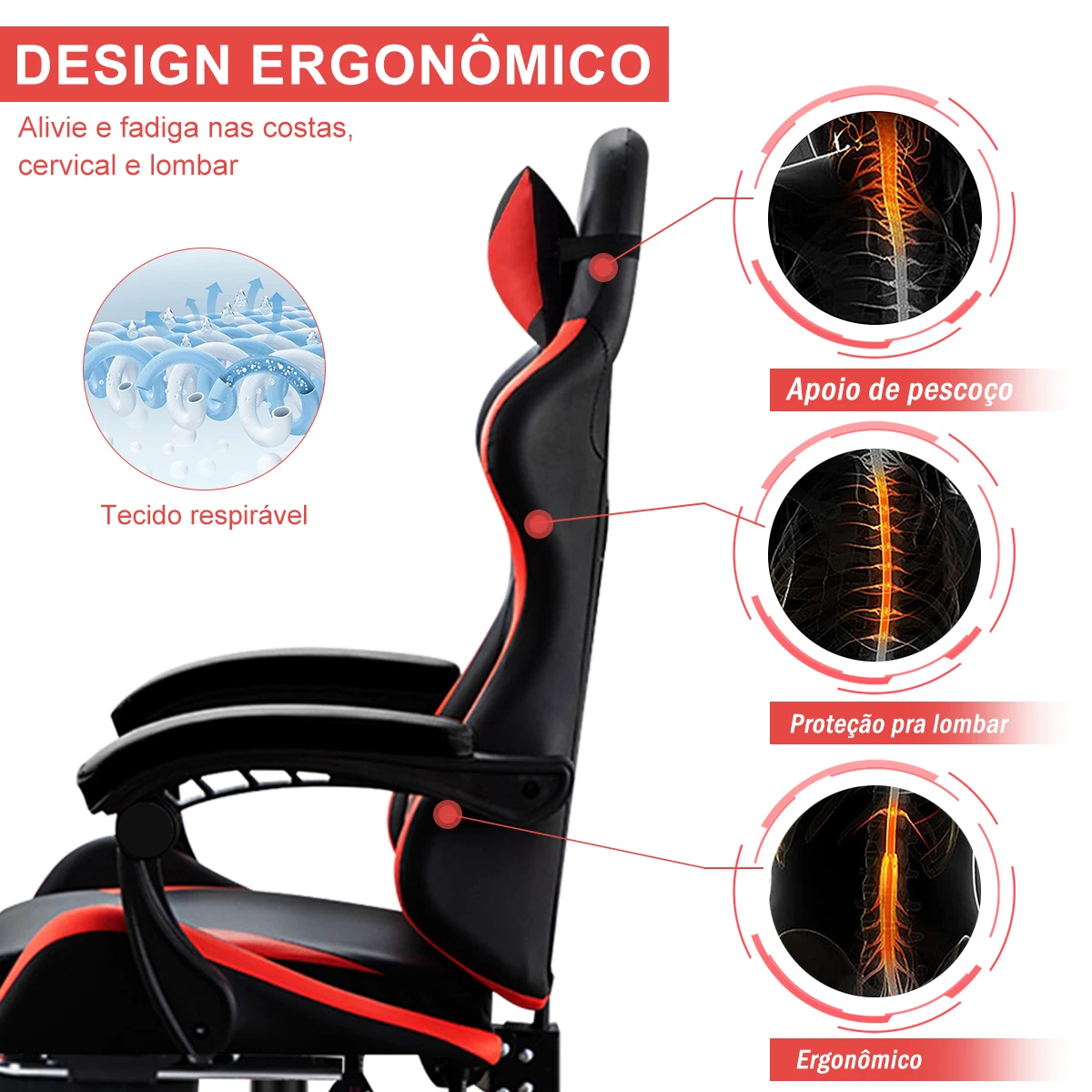 Cadeira Ergonômic Para Jogos - Python Fly. - Imagem 6