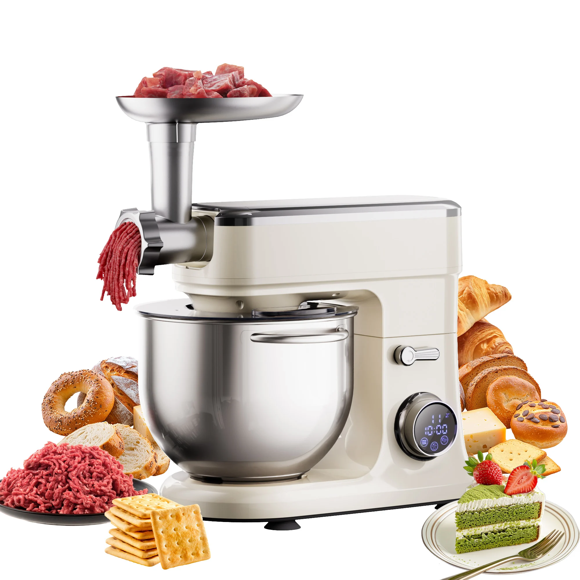Batedeira BioloMix 7L Para Confeitaria Com Motor DC de 1200W - Acessórios de Gancho Para Massa. - Imagem 2