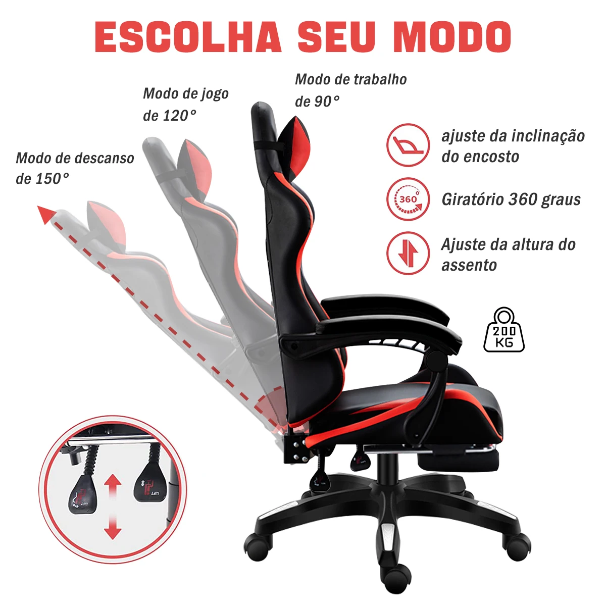 Cadeira Ergonômic Para Jogos - Python Fly. - Imagem 7