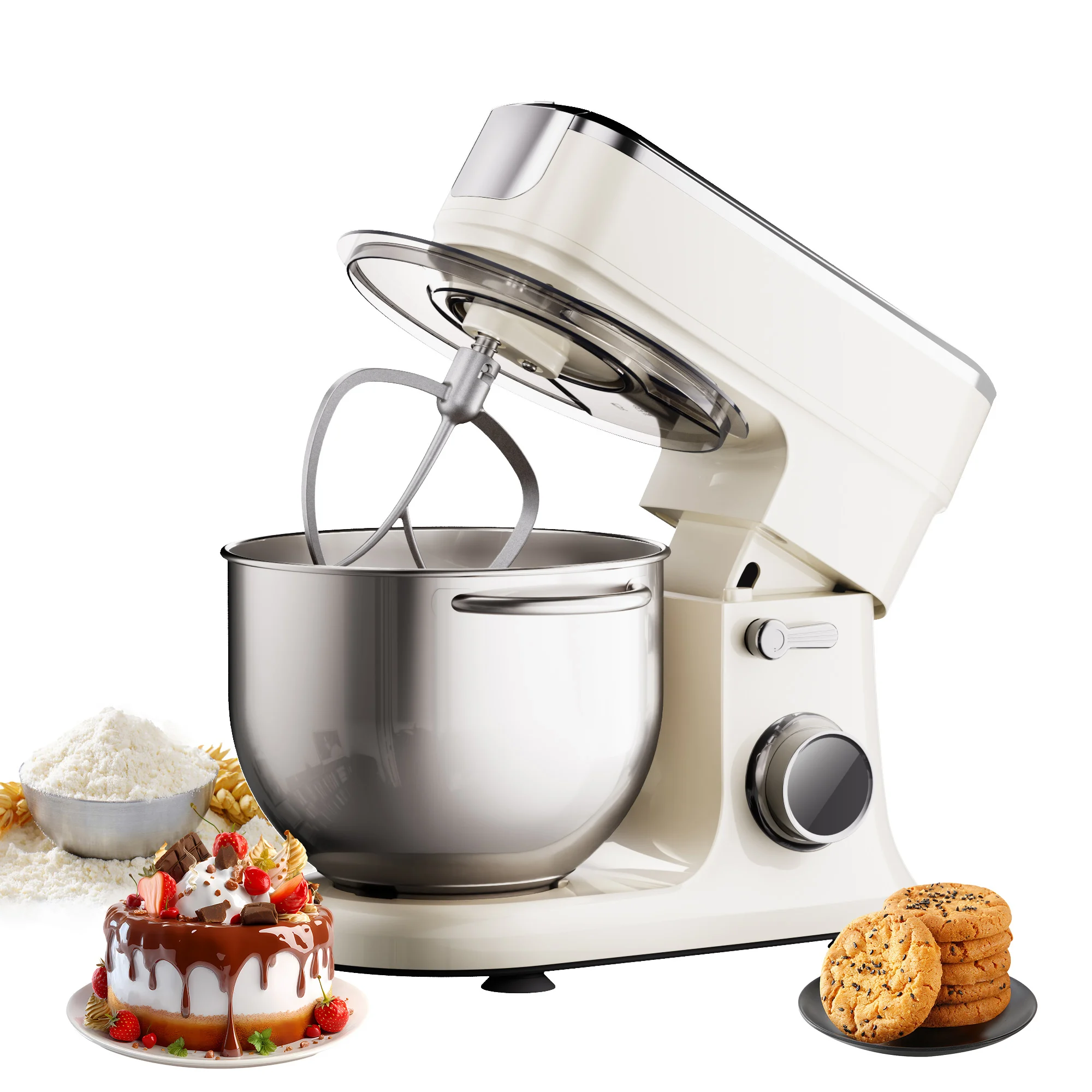 Batedeira BioloMix 7L Para Confeitaria Com Motor DC de 1200W - Acessórios de Gancho Para Massa. - Imagem 3