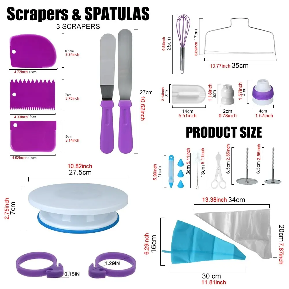 Kit Ferramentas Para Bolo Decoração/Pastelaria -137Pçs. - Imagem 6