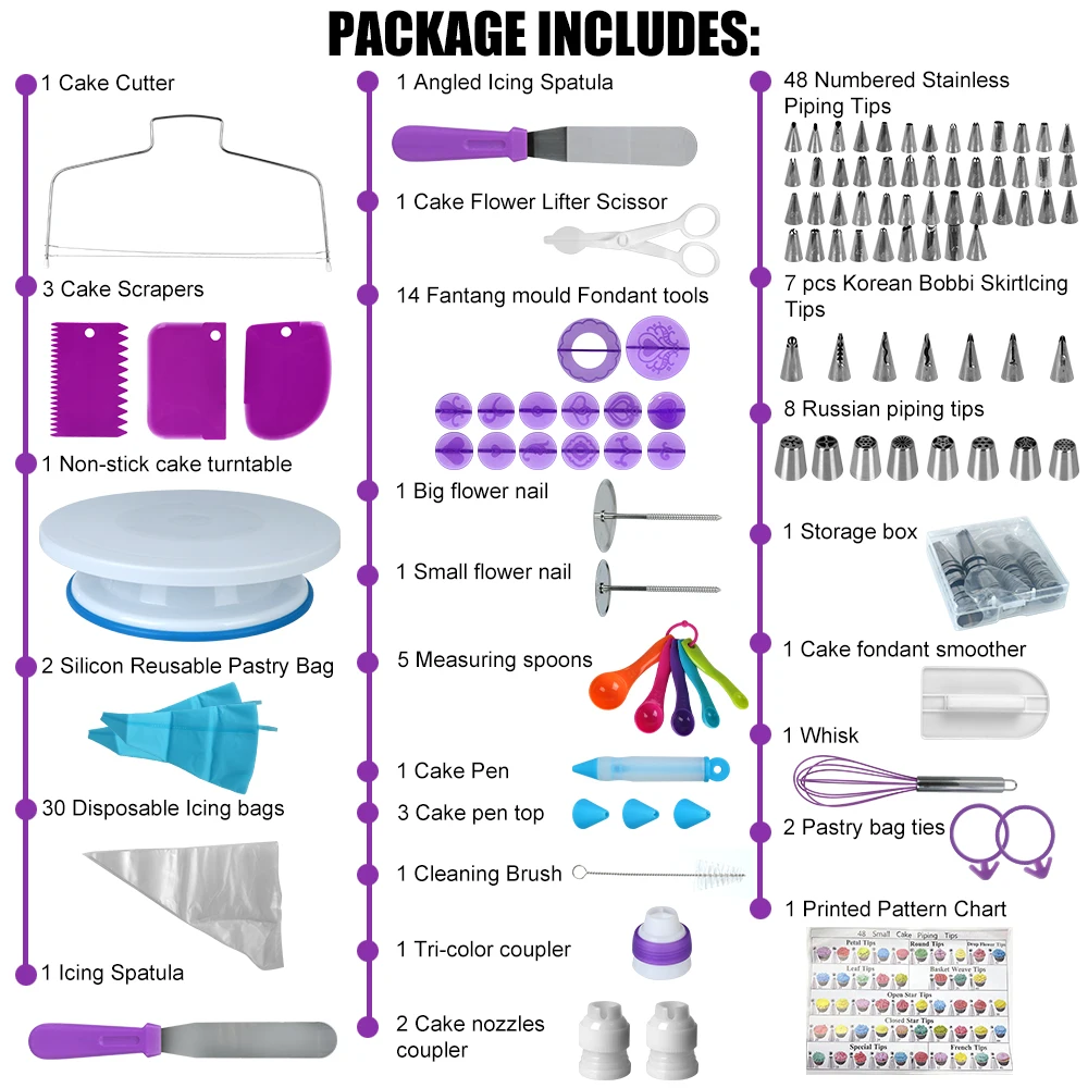 Kit Ferramentas Para Bolo Decoração/Pastelaria -137Pçs. - Imagem 9